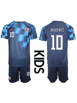 Kroatien Luka Modric #10 Auswärts Trikotsatz für Kinder WM 2022 Kurzarm (+ Kurze Hosen)